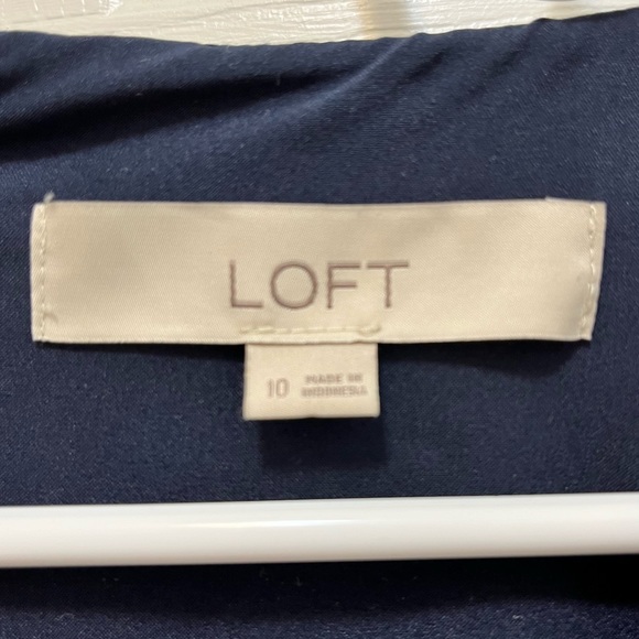 Blue Feather Patterned Short Sleeve Shift Dress Size 10 - Picture 3 of 5